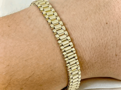 Pulsera tipo Rolex Oro 18k 21cm 19gr