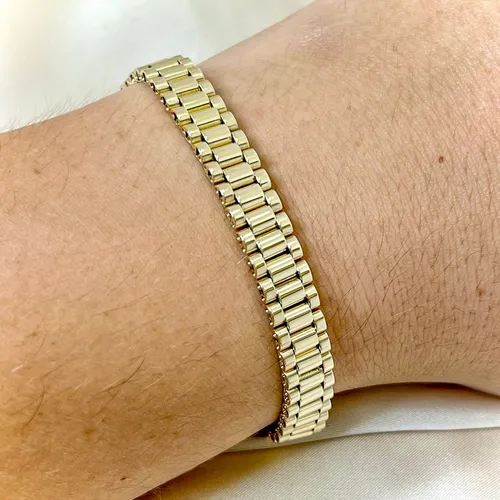 Pulsera tipo Rolex Oro 18k 21cm 19gr